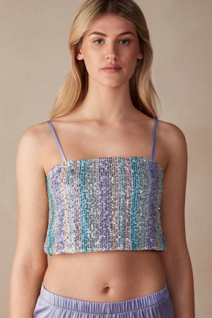 Intimissimi Miami Nights Sequin Crop Tielko Damske Viacfarebný | SK ZG1759