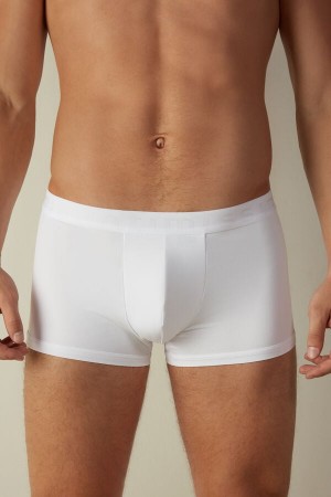 Intimissimi Microfiber Logo Shorts Boxer Panske Biele | SK WY2584