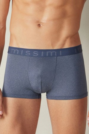 Intimissimi Microfiber Logo Shorts Boxer Panske Modre | SK ZG2592
