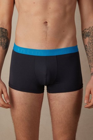 Intimissimi Microfiber Logo Shorts Boxer Panske Čierne Modre | SK HK2641