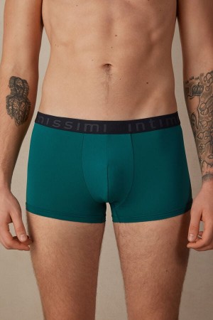 Intimissimi Microfiber Logo Shorts Boxer Panske Tyrkysové Zelene Modre | SK FM2643