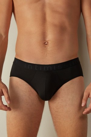 Intimissimi Microfiber with Logo Detail Slipy Panske Čierne | SK FM2669