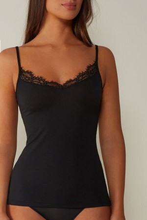 Intimissimi Modal Ultralight Cashmere Blend with Cipkovane Tielko Damske Čierne | SK VD1710
