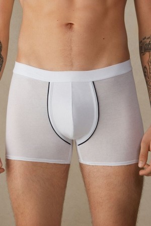Intimissimi Natural Fresh Supima® Bavlnene Boxer Panske Biele Modre | SK MA2586