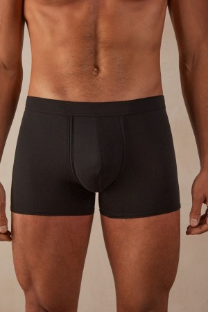 Intimissimi Natural Fresh Supima® Bavlnene Boxer Panske Čierne Tmavo Siva | SK MA2612