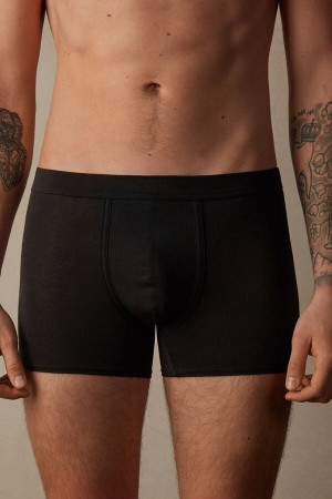 Intimissimi Natural Fresh Supima® Bavlnene Boxer Panske Čierne | SK ZG2663