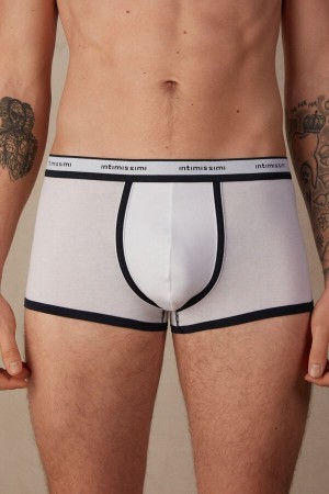 Intimissimi Natural Fresh Supima® Bavlnene with Logo Boxer Panske Biele Modre | SK LH2664