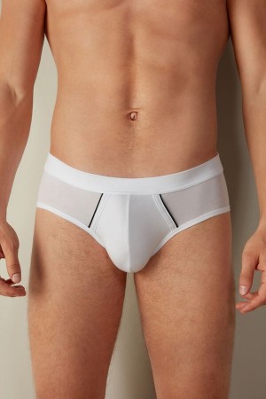 Intimissimi Natural Fresh Supima® Bavlnene Slipy Panske Biele Modre | SK JJ2692