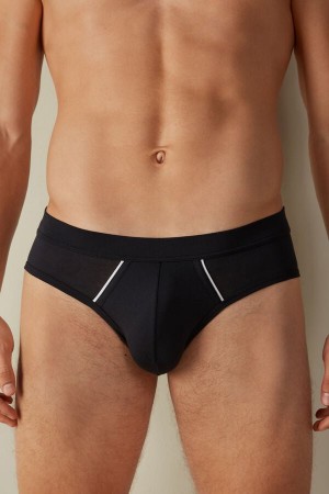 Intimissimi Natural Fresh Supima® Bavlnene Slipy Panske Modre Biele | SK HK2693