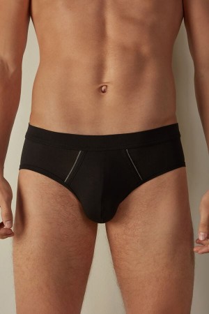 Intimissimi Natural Fresh Supima® Bavlnene Slipy Panske Čierne Tmavo Siva | SK HK2694