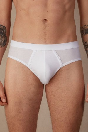 Intimissimi Natural Fresh Supima® Bavlnene Slipy Panske Biele | SK PQ2700