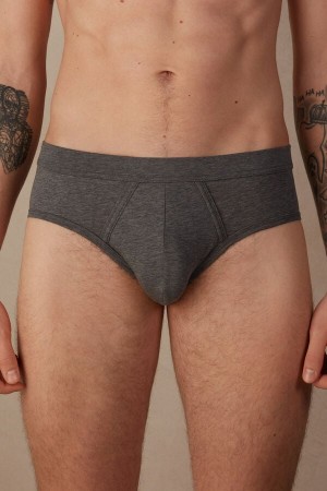 Intimissimi Natural Fresh Supima® Bavlnene Slipy Panske Tmavo Siva | SK OR2701
