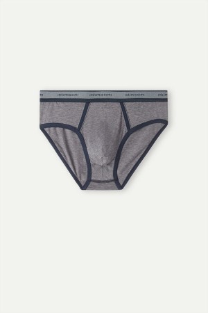 Intimissimi Natural Fresh Supima® Bavlnene with Logo Slipy Panske Tmavo Siva Modre | SK UT2703