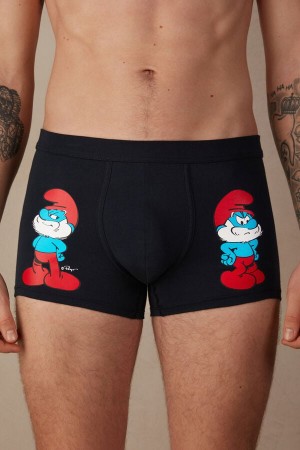 Intimissimi Papa Smurf in Stretch Supima® Bavlnene Boxer Panske Modre | SK SO2645