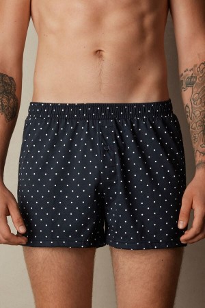 Intimissimi Patterned Bavlnene Jersey Relaxed Fit Boxer Panske Modre | SK AP2601