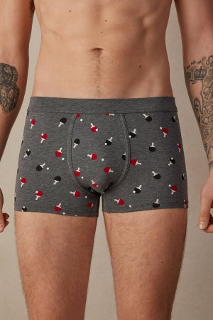 Intimissimi Ping Pong in Stretch Supima® Bavlnene Boxer Panske Tmavo Siva | SK BC2659