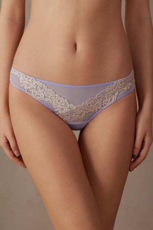 Intimissimi Pretty Flowers Brazilian Nohavičky Damske Lavendel Biele | SK PQ2472