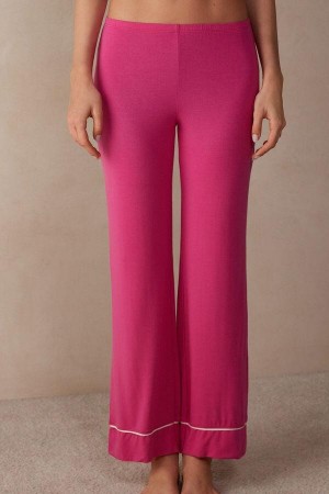 Intimissimi Pretty Flowers Full Length Modal Pants Pyžamá Damske Ruzove Biele | SK GL2040