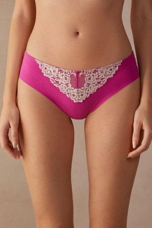 Intimissimi Pretty Flowers Seamless Bavlnene Nohavičky Damske Ruzove Biele | SK FM2364