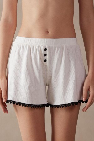 Intimissimi Pure Joy Bavlnene Shorts Pyžamá Damske Biele | SK NB1972