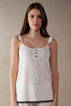 Intimissimi Pure Joy Bavlnene Top Pyžamá Damske Biele | SK NB2102