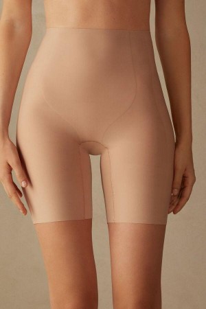Intimissimi Raw-Cut Microfiber Shorts Nohavičky Damske Béžové | SK WY2324
