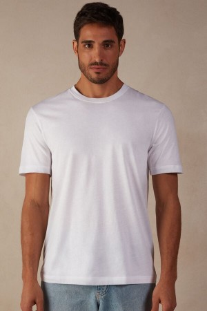 Intimissimi Regular Fit in Extrafine Supima® Bavlnene Tricko Panske Biele | SK OR3029