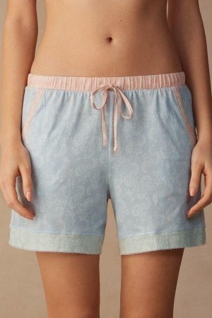 Intimissimi Romantic Cashmere Bavlnene Shorts Pyžamá Damske Svetlo Modre | SK CE1969