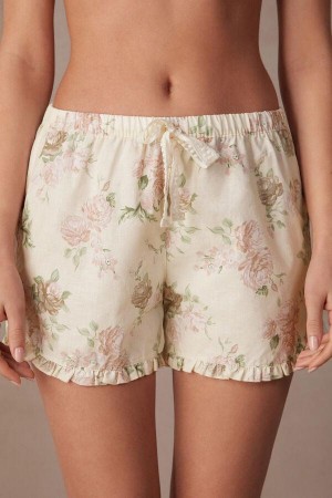 Intimissimi Scent of Roses Bavlnene Cloth Shorts Pyžamá Damske Viacfarebný Biele | SK VD1970