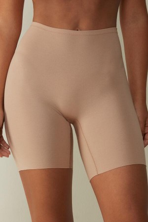 Intimissimi Seamless Supima® Bavlnene Shorts Nohavičky Damske Béžové | SK HK2336