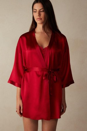 Intimissimi Silk Kimono Pyžamá Damske Červené | SK EX2210