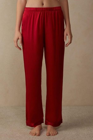 Intimissimi Silk Satin Pants Pyžamá Damske Červené | SK CE2073
