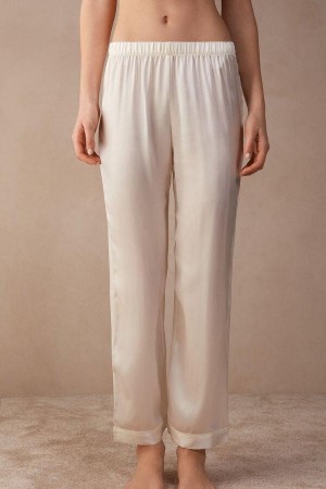 Intimissimi Silk Satin Pants Pyžamá Damske Biele | SK MA2077