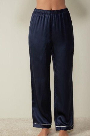 Intimissimi Silk Satin Pants Pyžamá Damske Modre | SK QZ2078