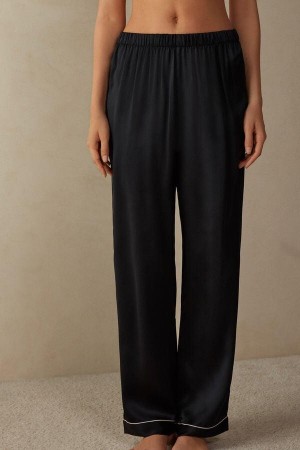Intimissimi Silk Satin Pants Pyžamá Damske Čierne | SK WY2079