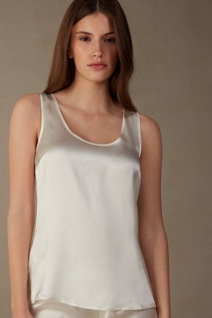 Intimissimi Silk and Modal Tielko Damske Biele | SK MA1713