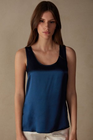 Intimissimi Silk and Modal Tielko Damske Modre | SK EX1716