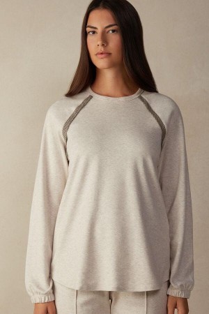 Intimissimi Slow and Cozy Long Sleeve Top in Warm Bavlnene Pyžamá Damske Béžové | SK OR2164