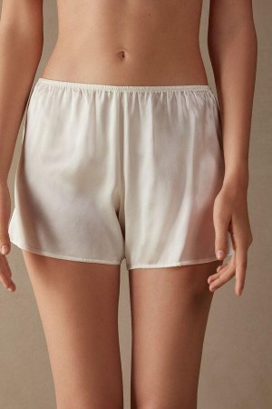 Intimissimi Smooth Silk-Satin Shorts Pyžamá Damske Biele | SK QZ2000