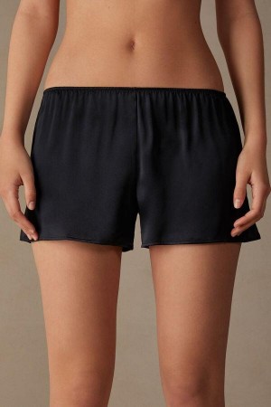 Intimissimi Smooth Silk-Satin Shorts Pyžamá Damske Čierne | SK EX2002