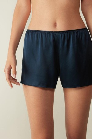 Intimissimi Smooth Silk-Satin Shorts Pyžamá Damske Modre | SK LH1992