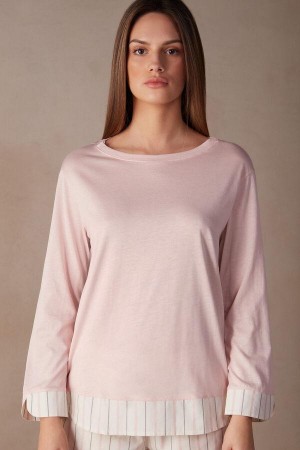 Intimissimi Soft Spring Long Sleeve Bavlnene Top Pyžamá Damske Ruzove | SK RW2133
