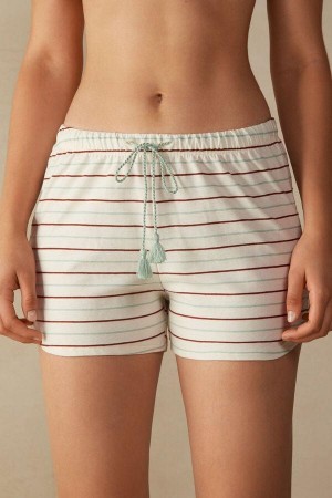 Intimissimi Spices Garden Bavlnene Shorts Pyžamá Damske Biele | SK SO1985