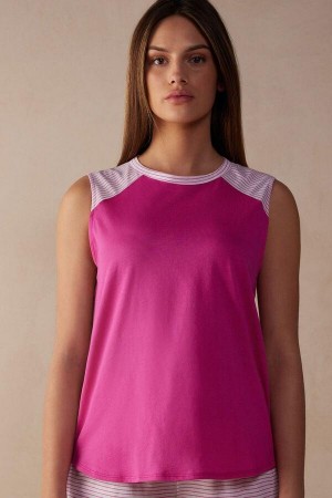 Intimissimi Strawberry Milkshake Tank Top in Supima® Ultrafresh Bavlnene Pyžamá Damske Ruzove | SK LH2096