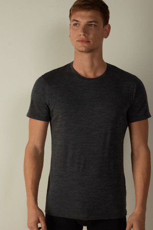Intimissimi Stretch Merino Vlna Kratke-Sleeve Tricko Panske Siva | SK FM2998