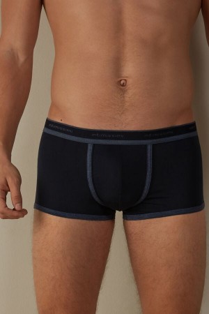 Intimissimi Stretch Supima® Bavlnene Shorts with Logo Detail Boxer Panske Modre | SK VD2589