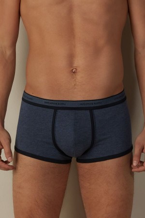 Intimissimi Stretch Supima® Bavlnene Shorts with Logo Detail Boxer Panske Modre Modre | SK NB2613