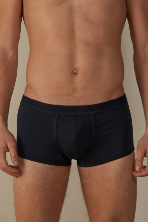 Intimissimi Stretch Supima® Bavlnene Shorts with Logo Detail Boxer Panske Modre | SK EX2636