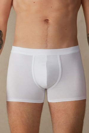 Intimissimi Supima® Bavlnene Loose Fit Boxer Panske Biele | SK XF2617