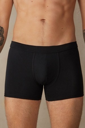Intimissimi Supima® Bavlnene Loose Fit Boxer Panske Čierne | SK TV2634